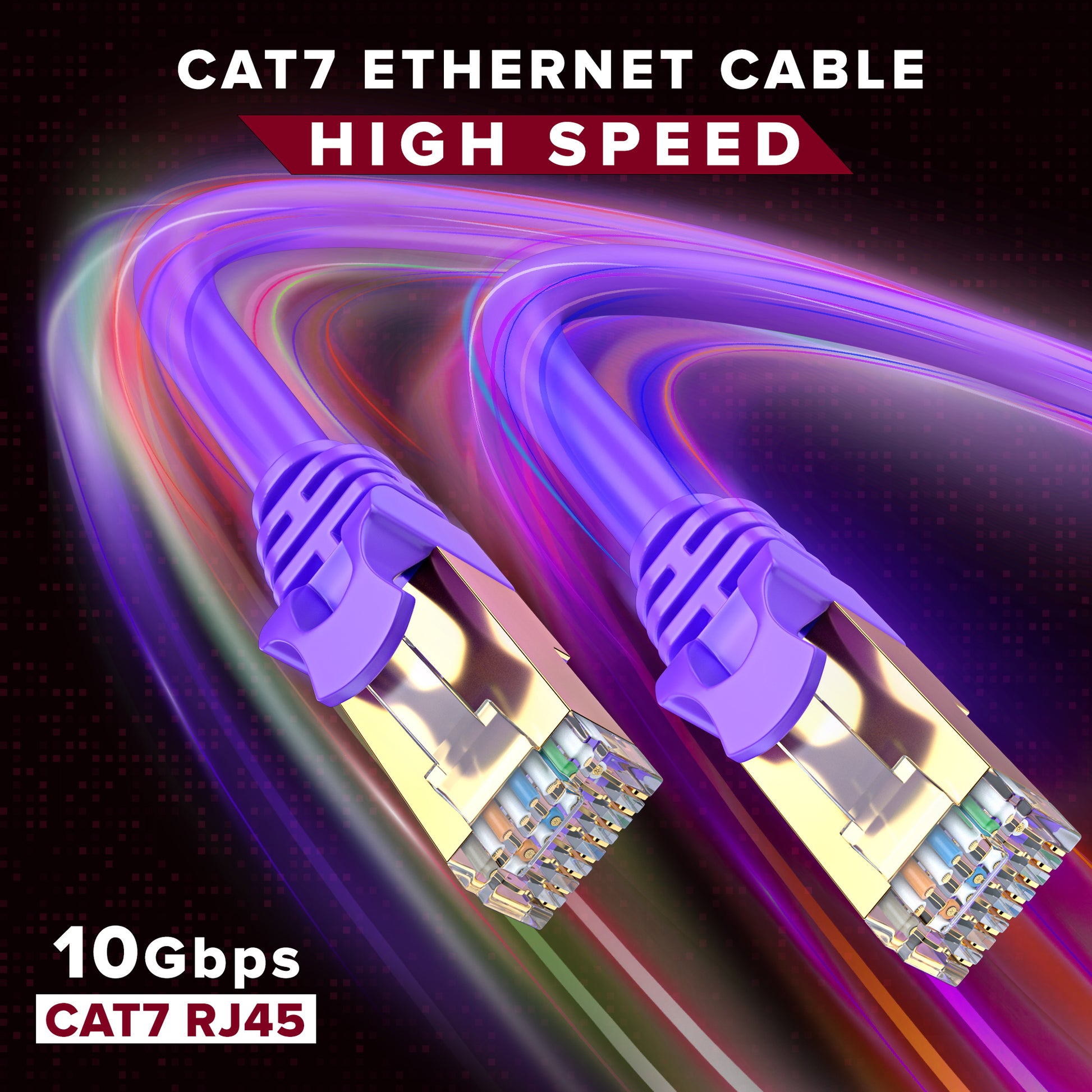 Purple / 1 FT, Purple / 1.5 FT, Purple / 6 FT, Purple / 10 FT, Purple / 20 FT, Purple / 25 FT, Purple / 50 FT, Purple / 100 FT