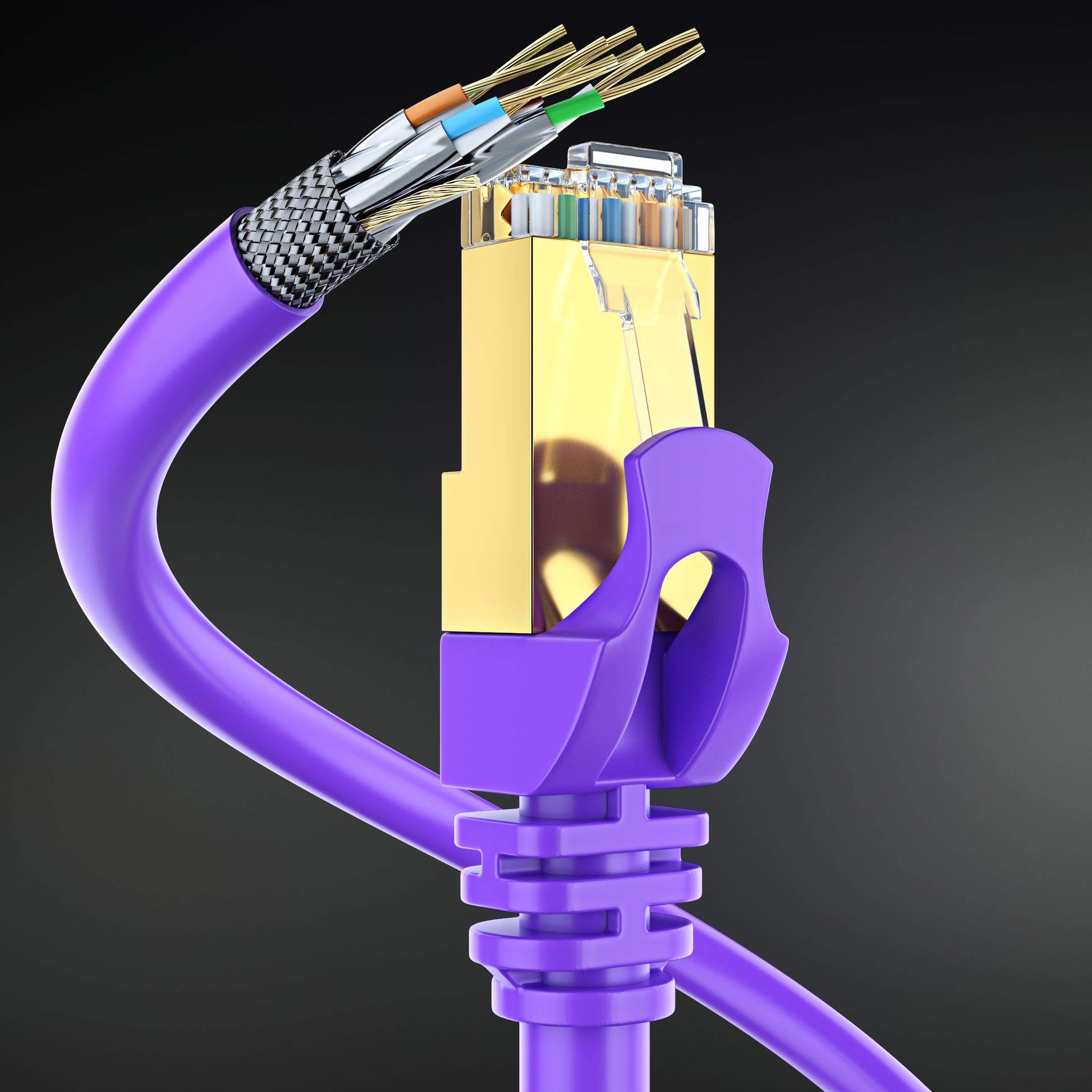 Purple / 1 FT, Purple / 1.5 FT, Purple / 6 FT, Purple / 10 FT, Purple / 20 FT, Purple / 25 FT, Purple / 50 FT, Purple / 100 FT