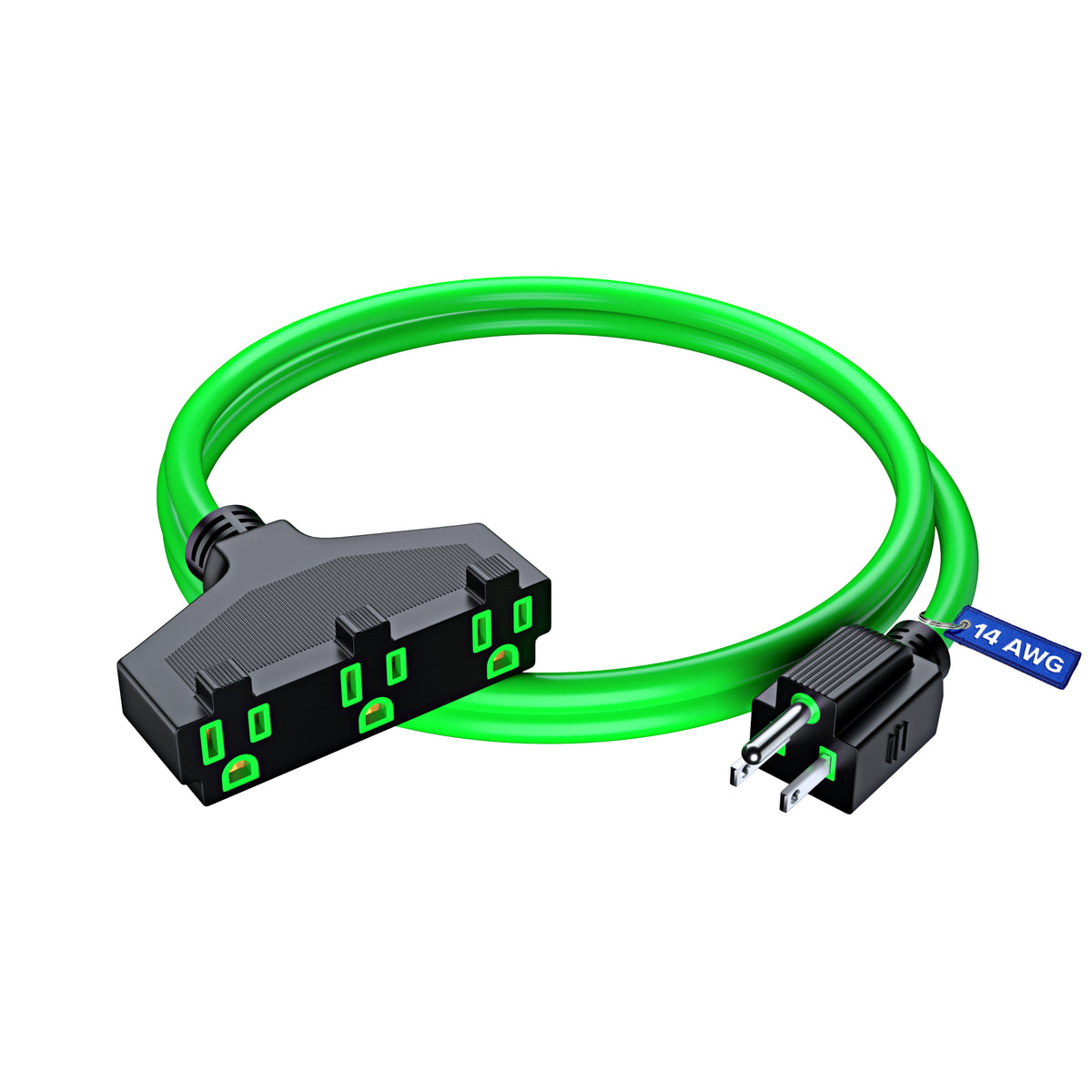 3-Outlet Extension Cord SJTW 14 Gauge