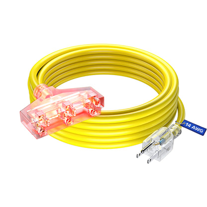 Extension Cord Outdoor Extension Cord with Multiple outlets,14 Gauge, ETL Listed