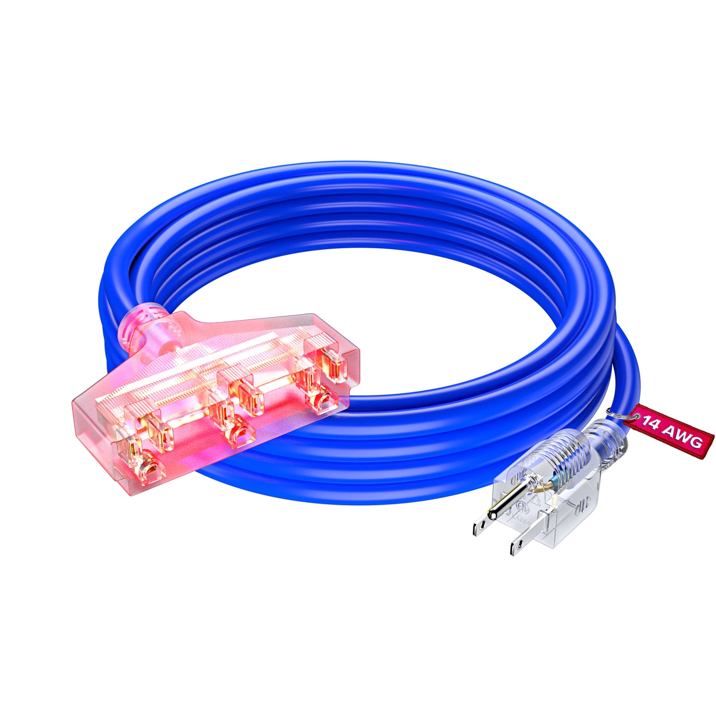 Extension Cord Outdoor Extension Cord with Multiple outlets,14 Gauge, ETL Listed