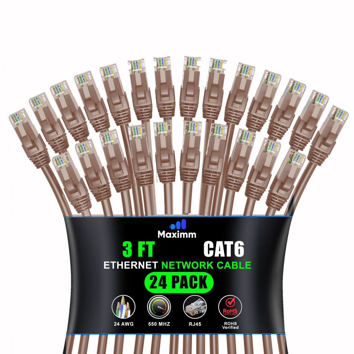 24-Pack - Cat 6 Ethernet Cable CCA