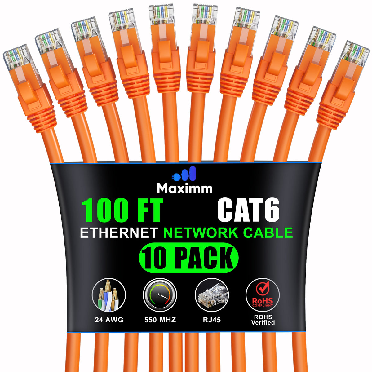 10-Pack - Cat 6 Ethernet Cable CCA