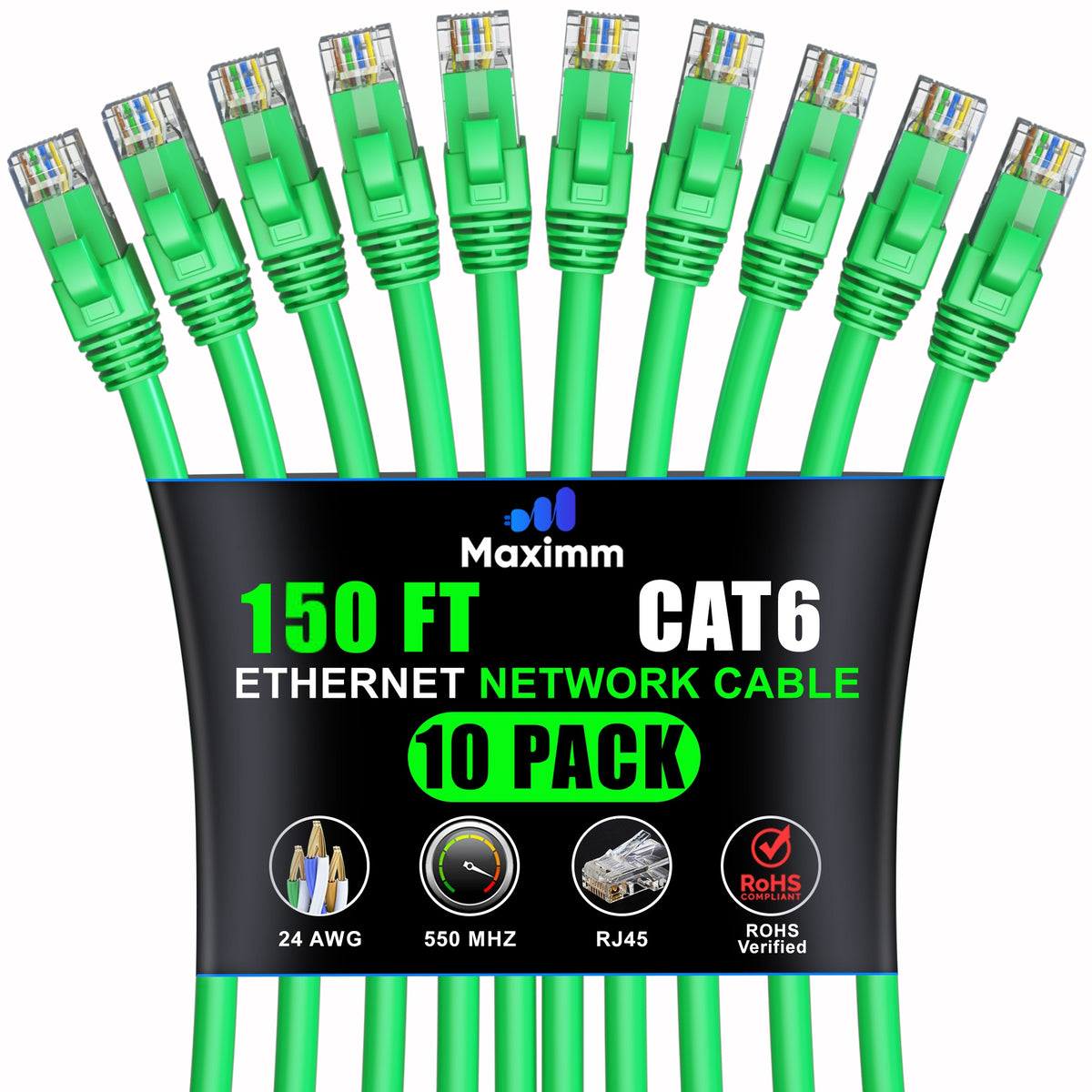 10-Pack - Cat 6 Ethernet Cable CCA