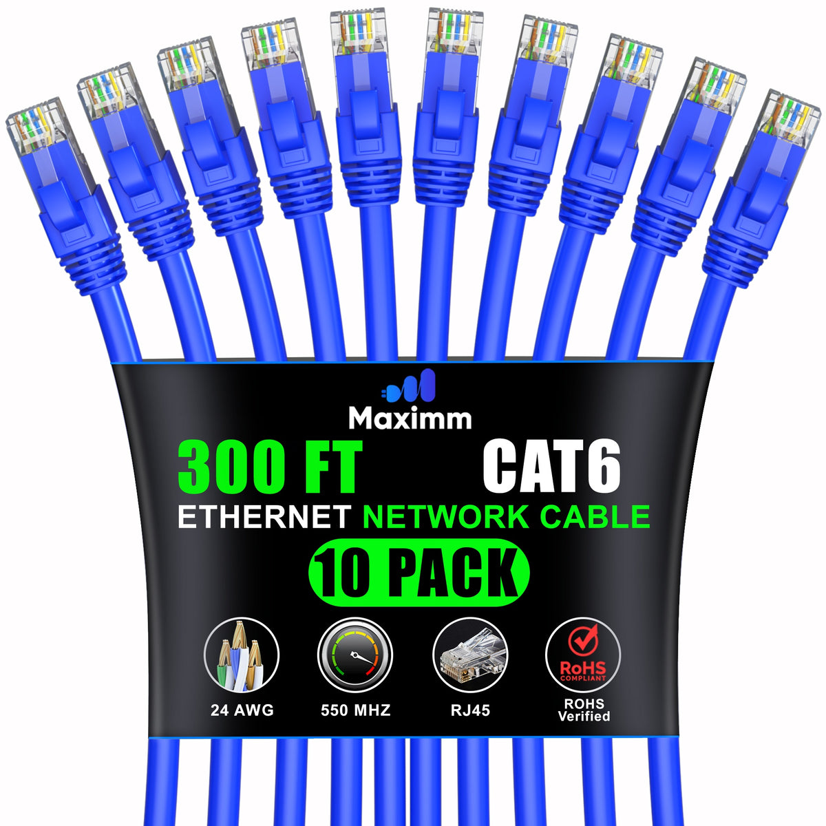 10-Pack - Cat 6 Ethernet Cable CCA