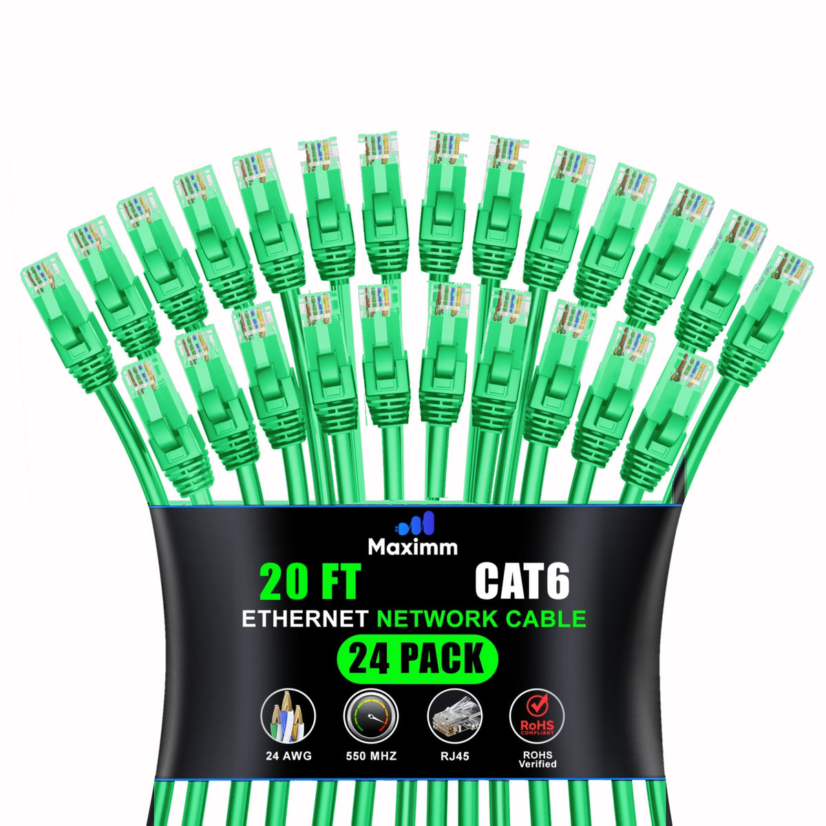 24-Pack - Cat 6 Ethernet Cable CCA