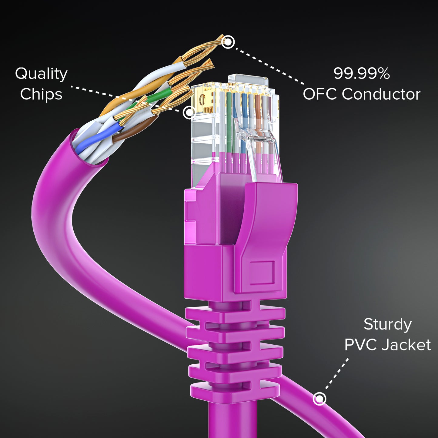 Pink / 0.9 FT, Pink / 1 FT, Pink / 3 FT, Pink / 6 FT, Pink / 10 FT, Pink / 15 FT, Pink / 25 FT