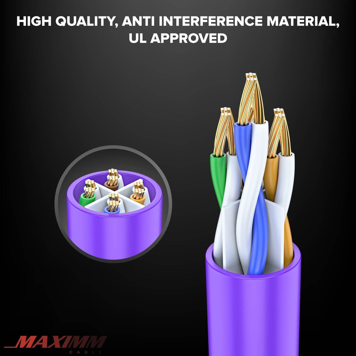 Purple / 0.9 FT, Purple / 1 FT, Purple / 3 FT, Purple / 6 FT, Purple / 10 FT, Purple / 15 FT, Purple / 25 FT, Purple / 200 FT, Purple / 250 FT