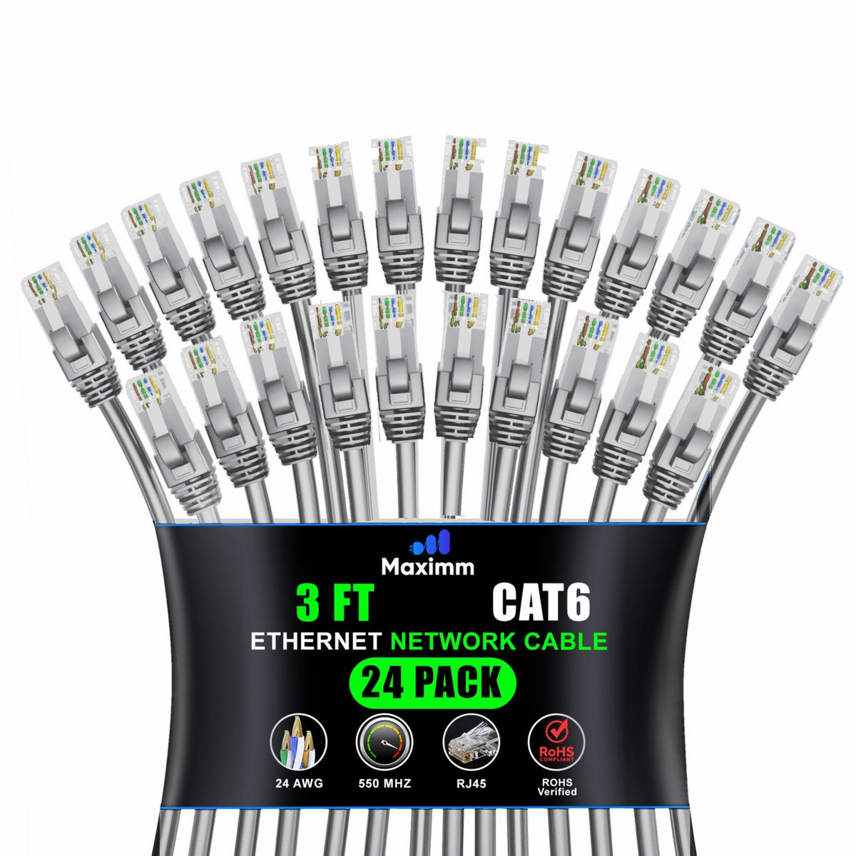 24-Pack - Cat 6 Ethernet Cable CCA