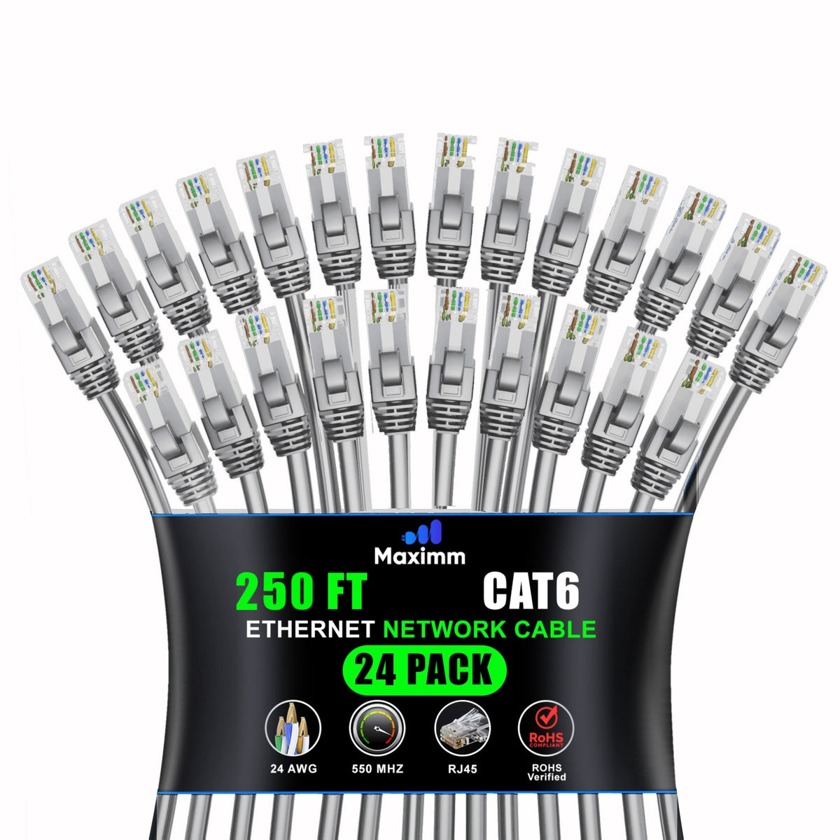 24-Pack - Cat 6 Ethernet Cable CCA