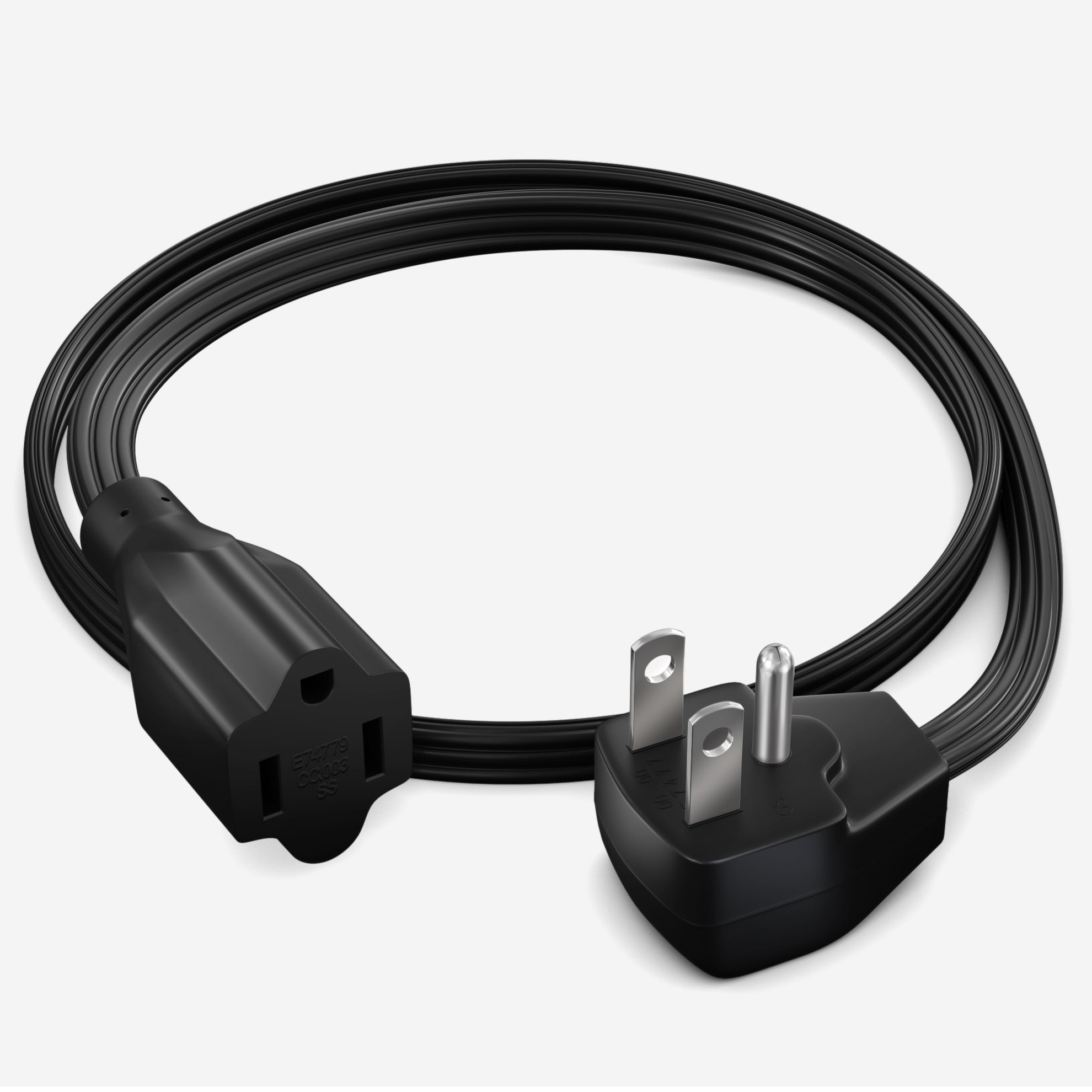 Maximm Extension Cord Heavy Duty Flat Wire 3-Prong Flat Plug, 14 AWG Power Cord - UL Certified (Black)