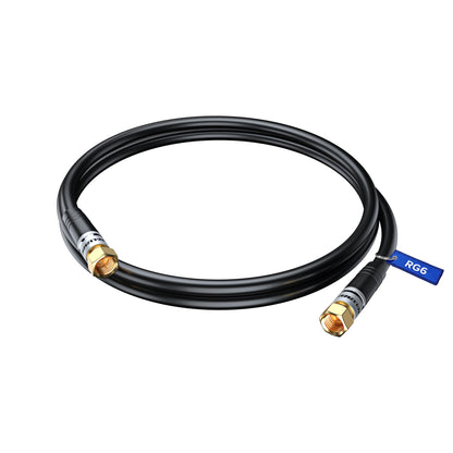 Maximm Coaxial Cable RG6 Coax Cable, TV Cable for Digital TV Aerial, Satellite Cable - Cable Cord Cable Wire - with Gold Plated F Connectors