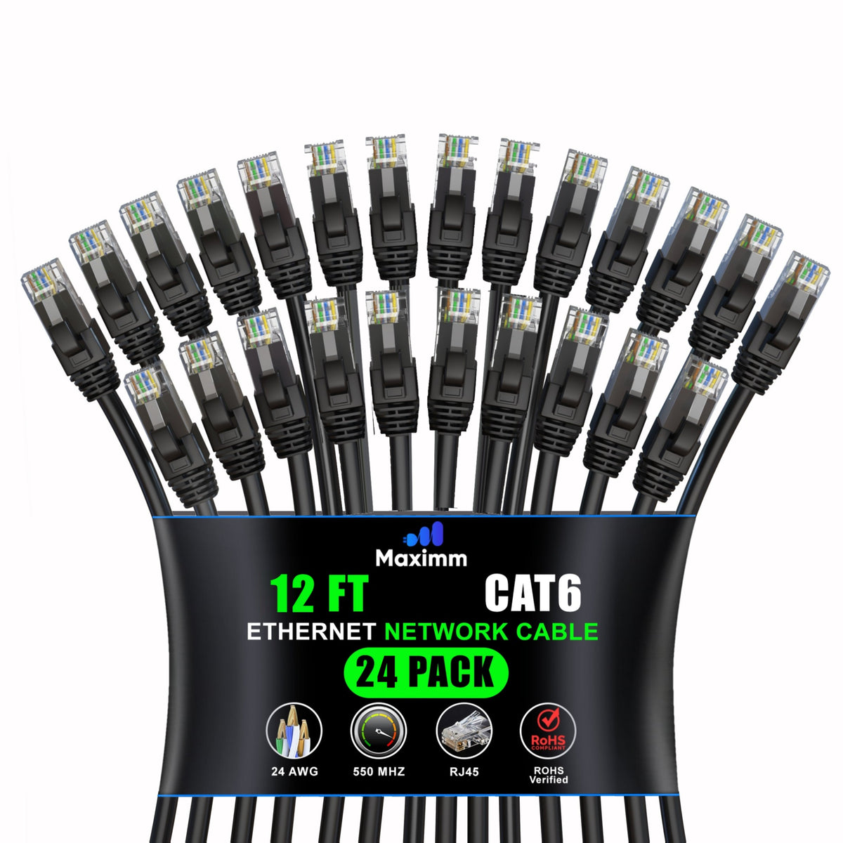 24-Pack - Cat 6 Ethernet Cable CCA
