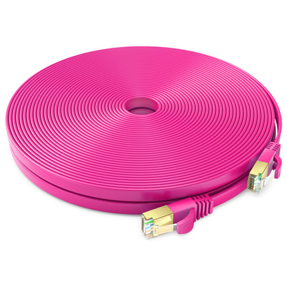 Maximm Cable Cat7 Flat Ethernet Cable, 10 Gbps, 600 MHz, Shielded RJ45 Gold Connectors Ultra-Thin Flexible Design for Home & Office Networking