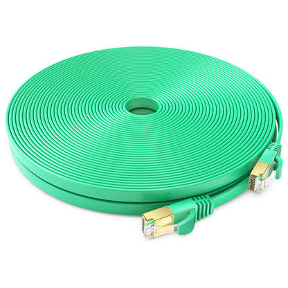 Maximm Cable Cat7 Flat Ethernet Cable, 10 Gbps, 600 MHz, Shielded RJ45 Gold Connectors Ultra-Thin Flexible Design for Home & Office Networking