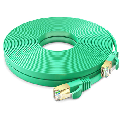 Maximm Cable Cat7 Flat Ethernet Cable, 10 Gbps, 600 MHz, Shielded RJ45 Gold Connectors Ultra-Thin Flexible Design for Home & Office Networking