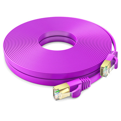 Maximm Cable Cat7 Flat Ethernet Cable, 10 Gbps, 600 MHz, Shielded RJ45 Gold Connectors Ultra-Thin Flexible Design for Home & Office Networking