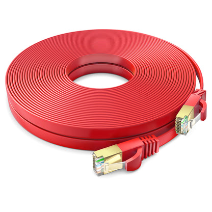 Maximm Cable Cat7 Flat Ethernet Cable, 10 Gbps, 600 MHz, Shielded RJ45 Gold Connectors Ultra-Thin Flexible Design for Home & Office Networking