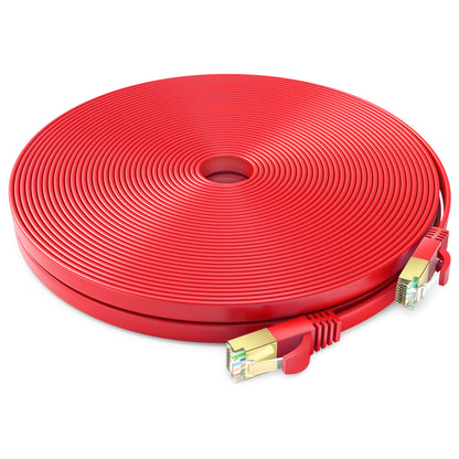 Maximm Cable Cat7 Flat Ethernet Cable, 10 Gbps, 600 MHz, Shielded RJ45 Gold Connectors Ultra-Thin Flexible Design for Home & Office Networking