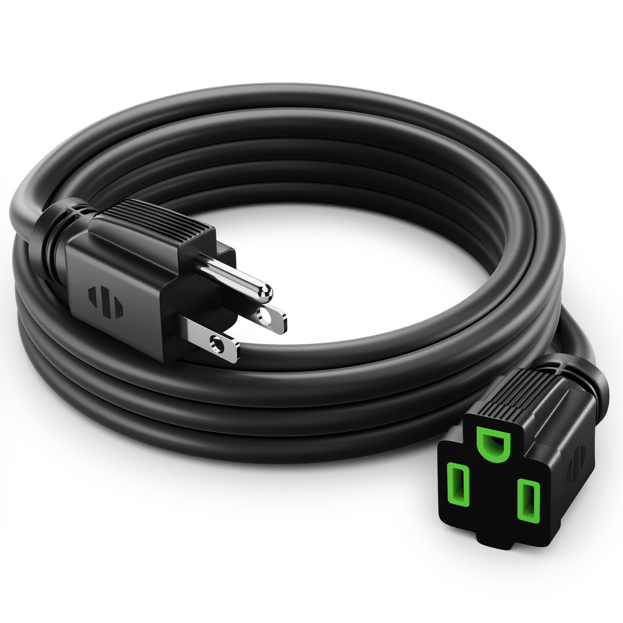 Heavy Duty 1-Outlet Extension Cord 10 and 12 Gauge - Black