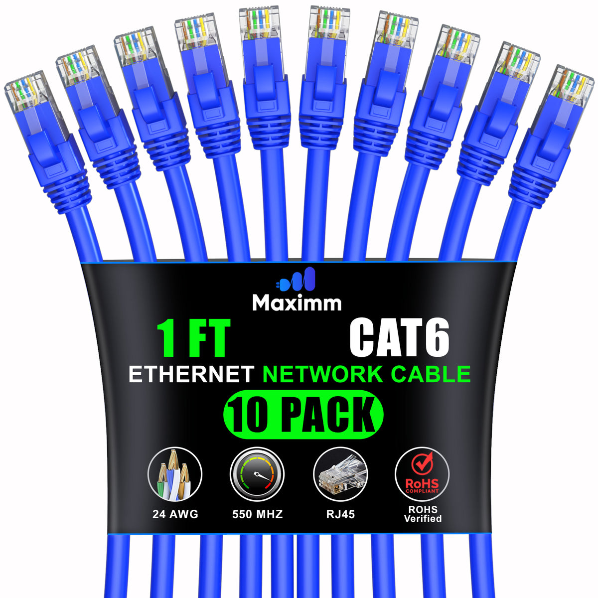 10-Pack - Cat 6 Ethernet Cable CCA