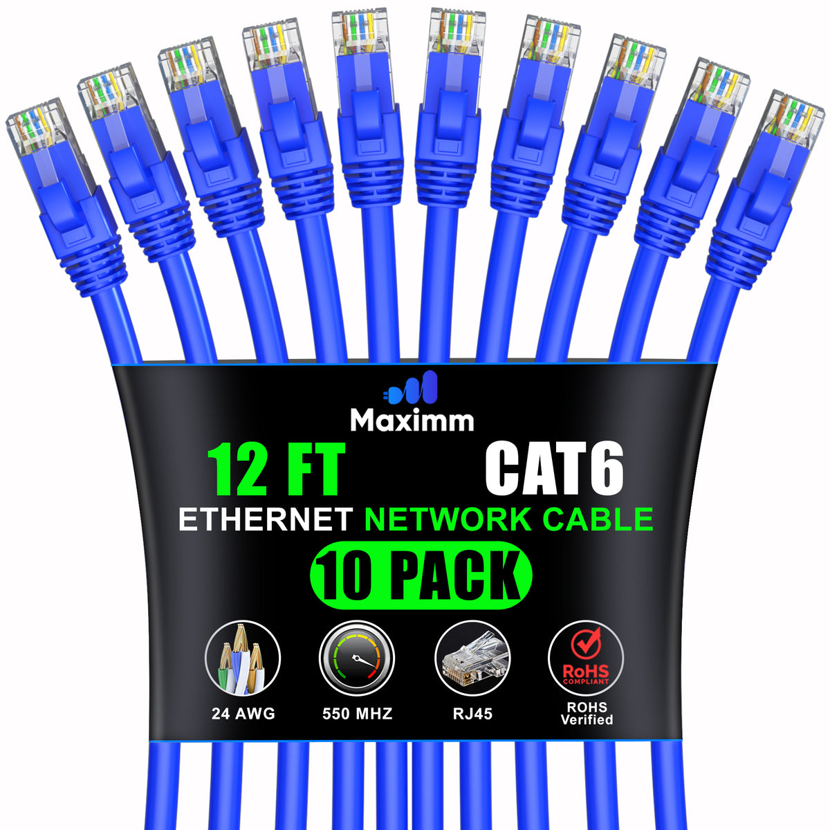 10-Pack - Cat 6 Ethernet Cable CCA