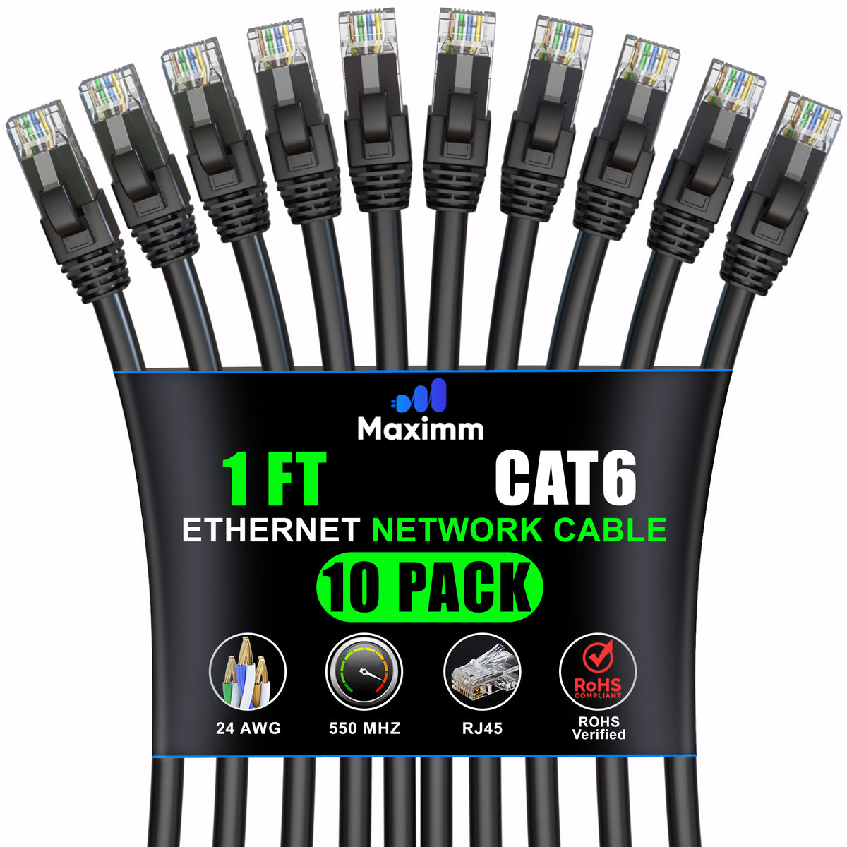 10-Pack - Cat 6 Ethernet Cable CCA