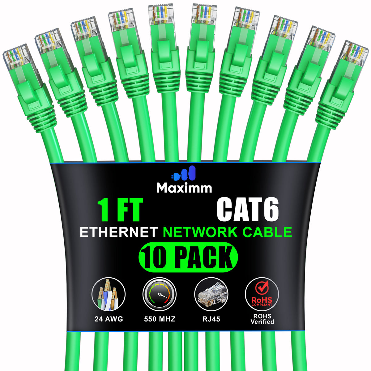 10-Pack - Cat 6 Ethernet Cable CCA