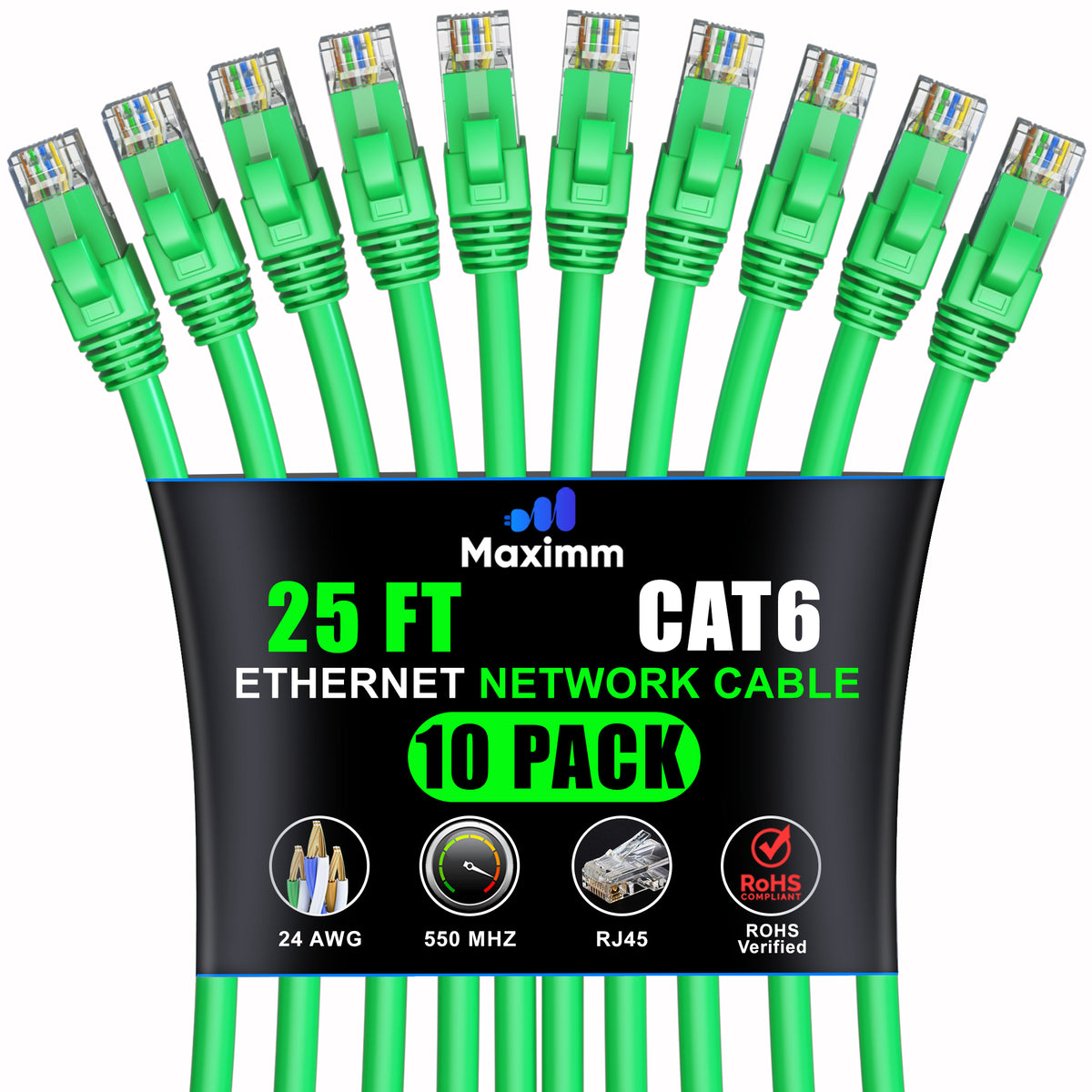 10-Pack - Cat 6 Ethernet Cable CCA