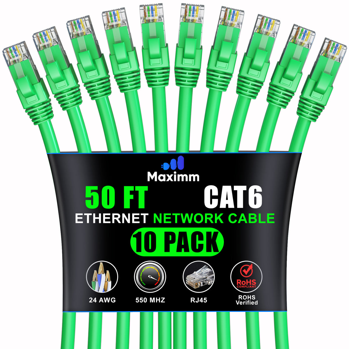 10-Pack - Cat 6 Ethernet Cable CCA