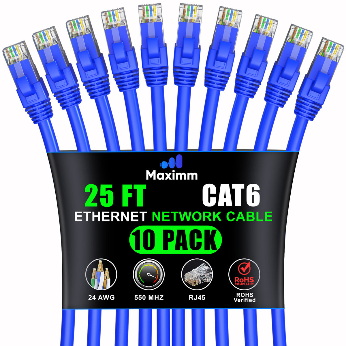 10-Pack - Cat 6 Ethernet Cable CCA