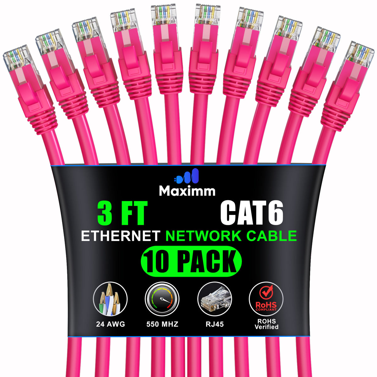 10-Pack - Cat 6 Ethernet Cable CCA