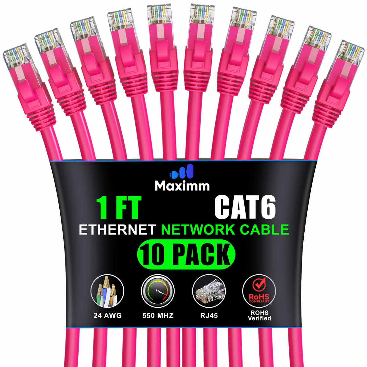 10-Pack - Cat 6 Ethernet Cable CCA