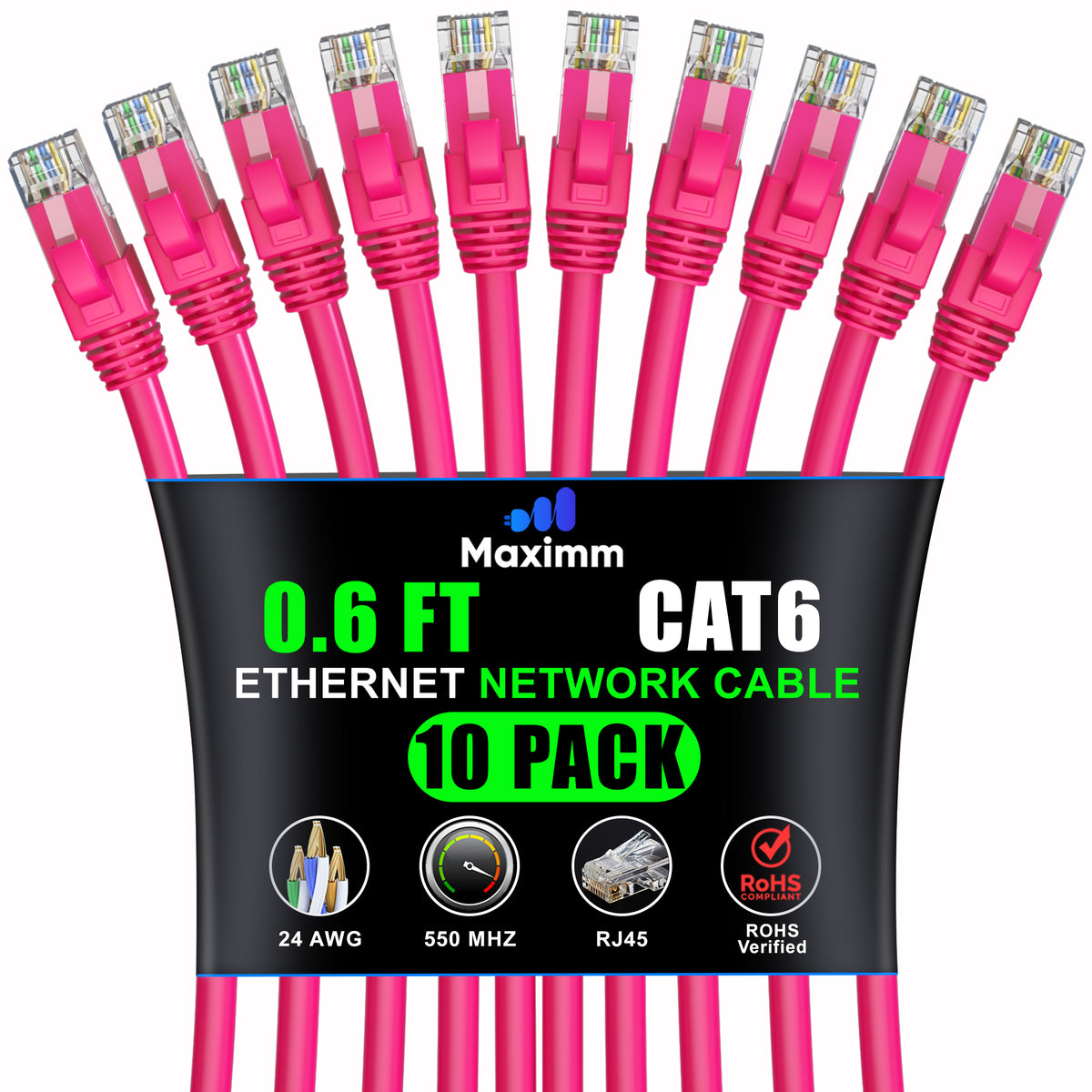 10-Pack - Cat 6 Ethernet Cable CCA