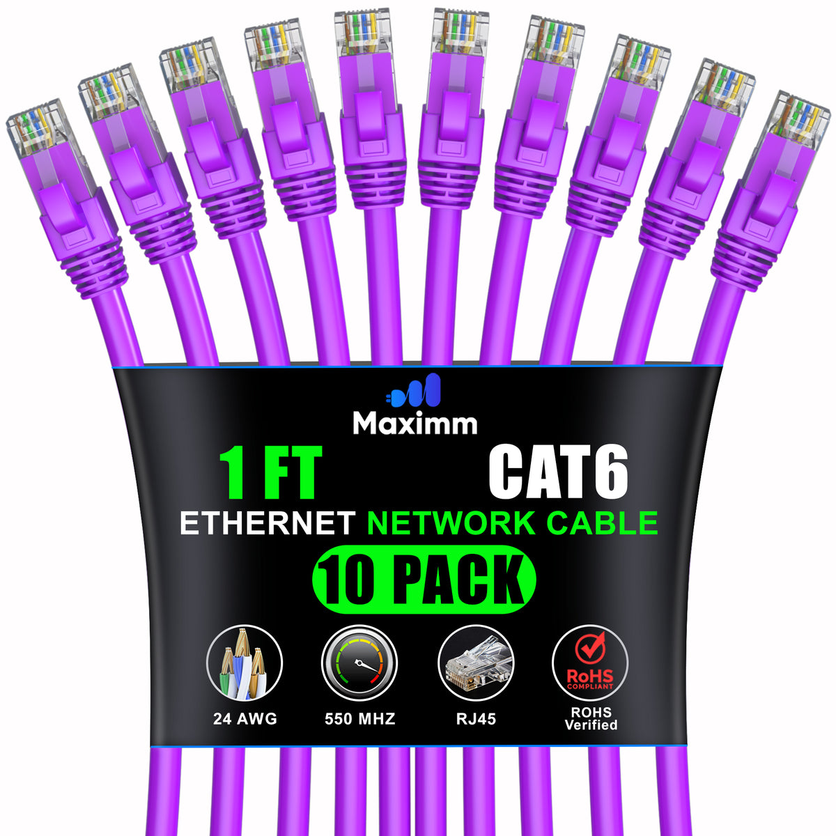 10-Pack - Cat 6 Ethernet Cable CCA