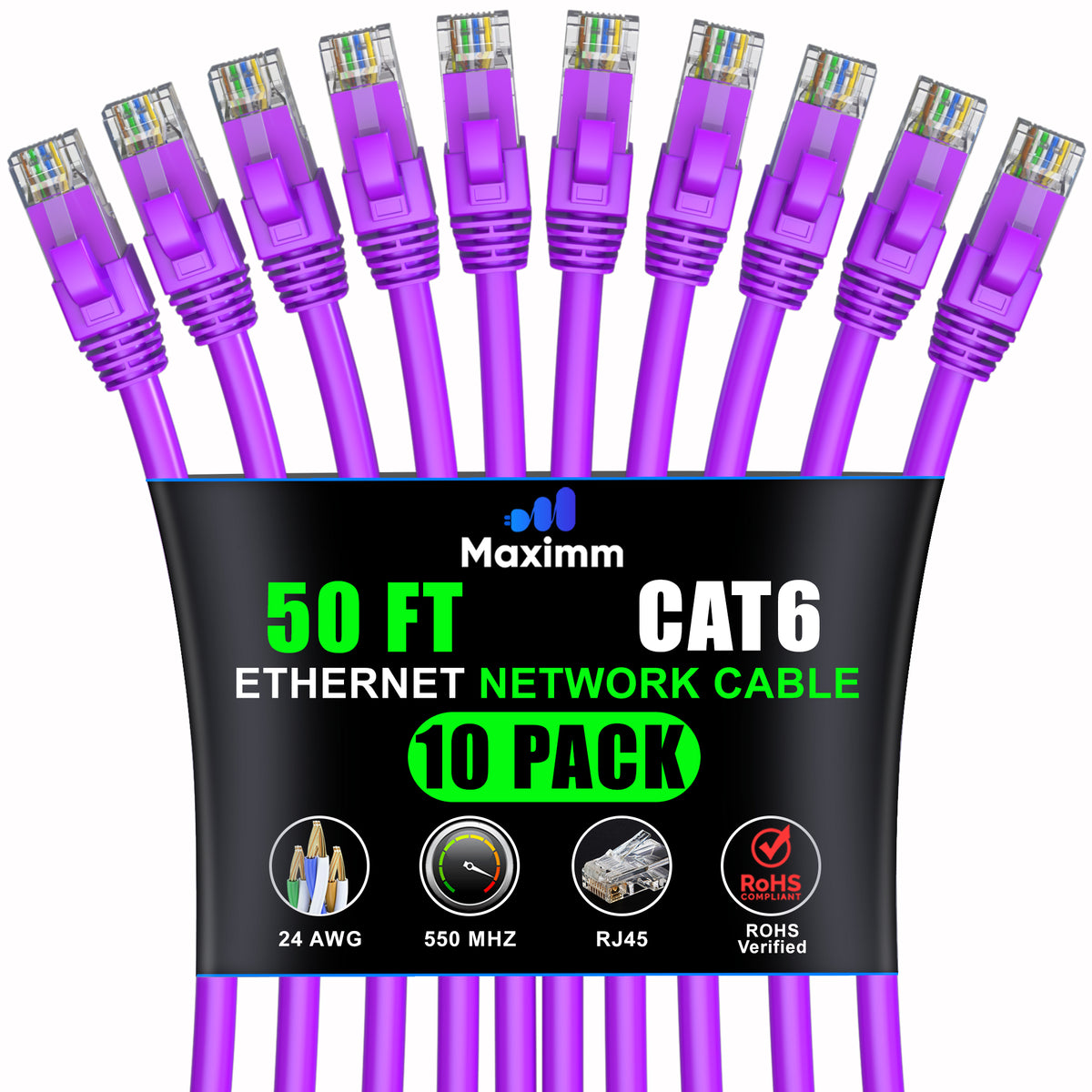 10-Pack - Cat 6 Ethernet Cable CCA