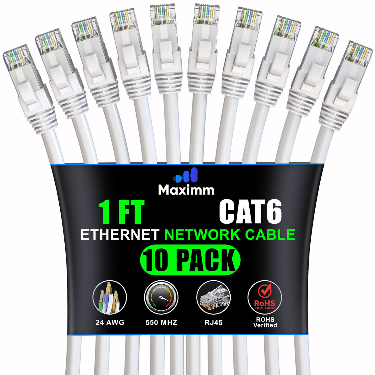 10-Pack - Cat 6 Ethernet Cable CCA