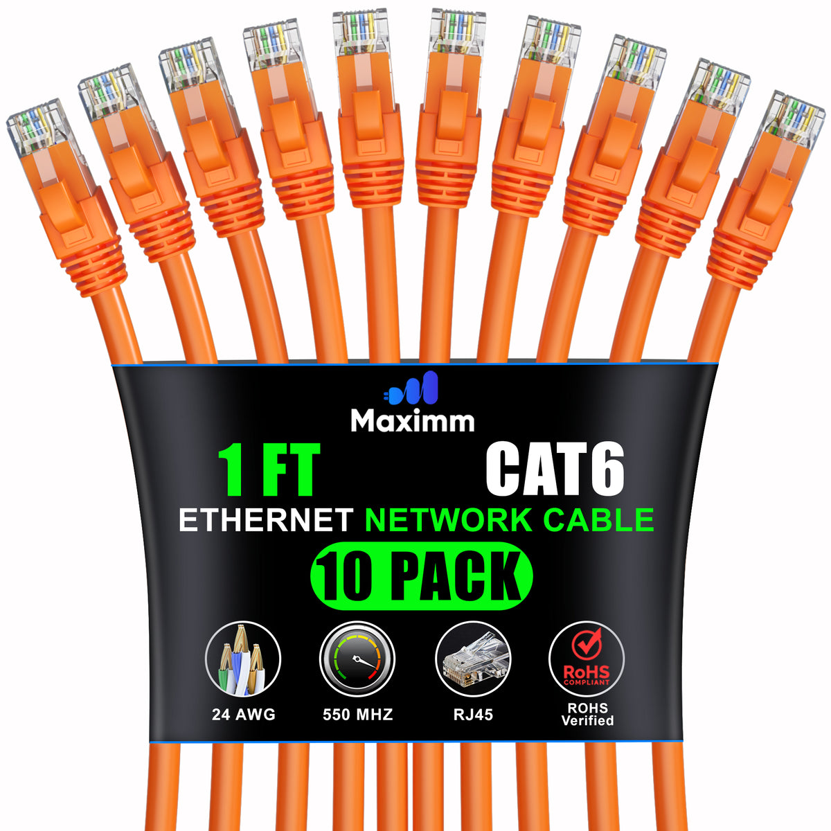 10-Pack - Cat 6 Ethernet Cable CCA