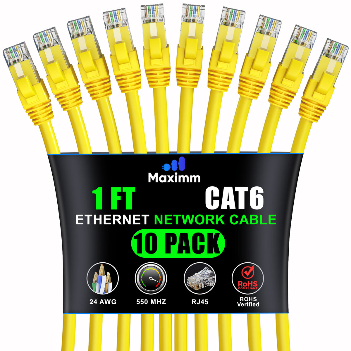 10-Pack - Cat 6 Ethernet Cable CCA