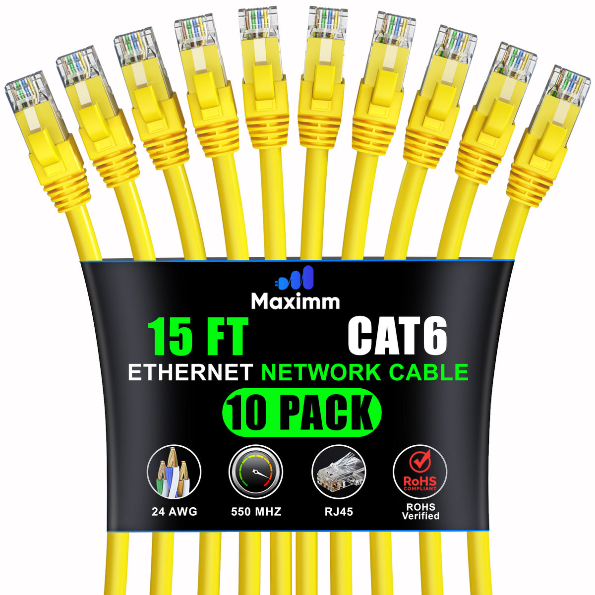 10-Pack - Cat 6 Ethernet Cable CCA