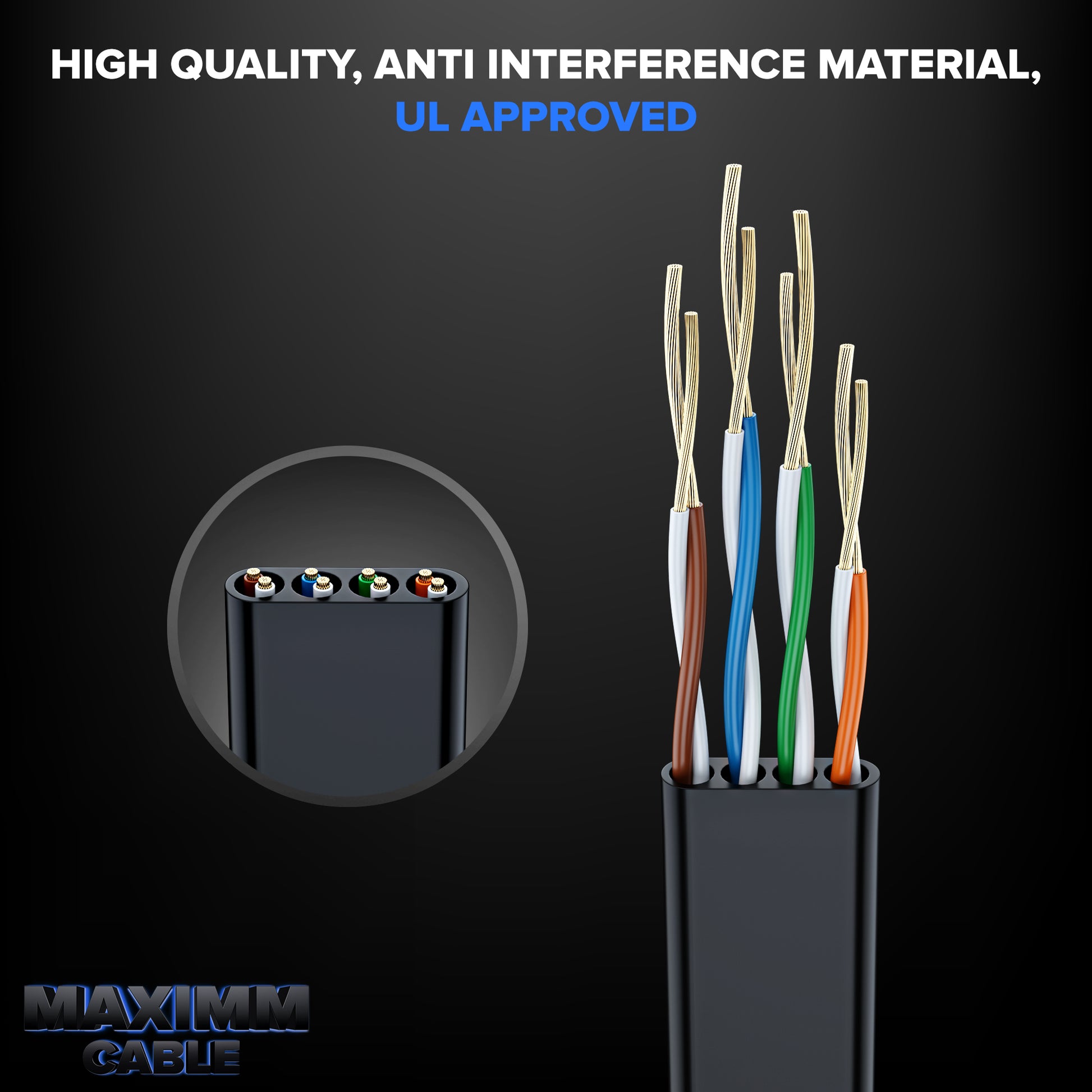 Black / 0.6 FT, Black / 1 FT, Black / 1.5 FT, Black / 3 FT, Black / 6 FT, Black / 10 FT, Black / 12 FT, Black / 15 FT, Black / 20 FT, Black / 25 FT, Black / 50 FT, Black / 100 FT