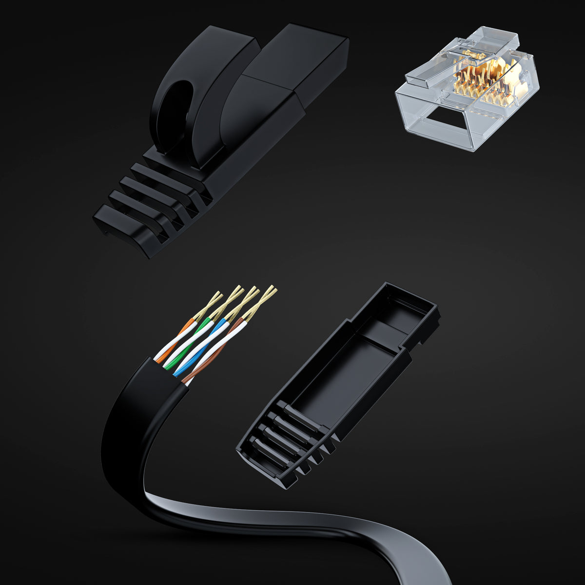 Black / 0.6 FT, Black / 1 FT, Black / 1.5 FT, Black / 3 FT, Black / 6 FT, Black / 10 FT, Black / 12 FT, Black / 15 FT, Black / 20 FT, Black / 25 FT, Black / 50 FT, Black / 100 FT
