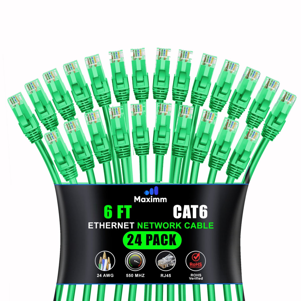 24-Pack - Cat 6 Ethernet Cable CCA