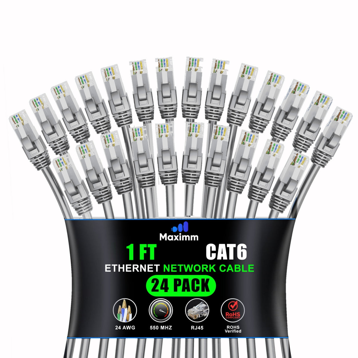 24-Pack - Cat 6 Ethernet Cable CCA