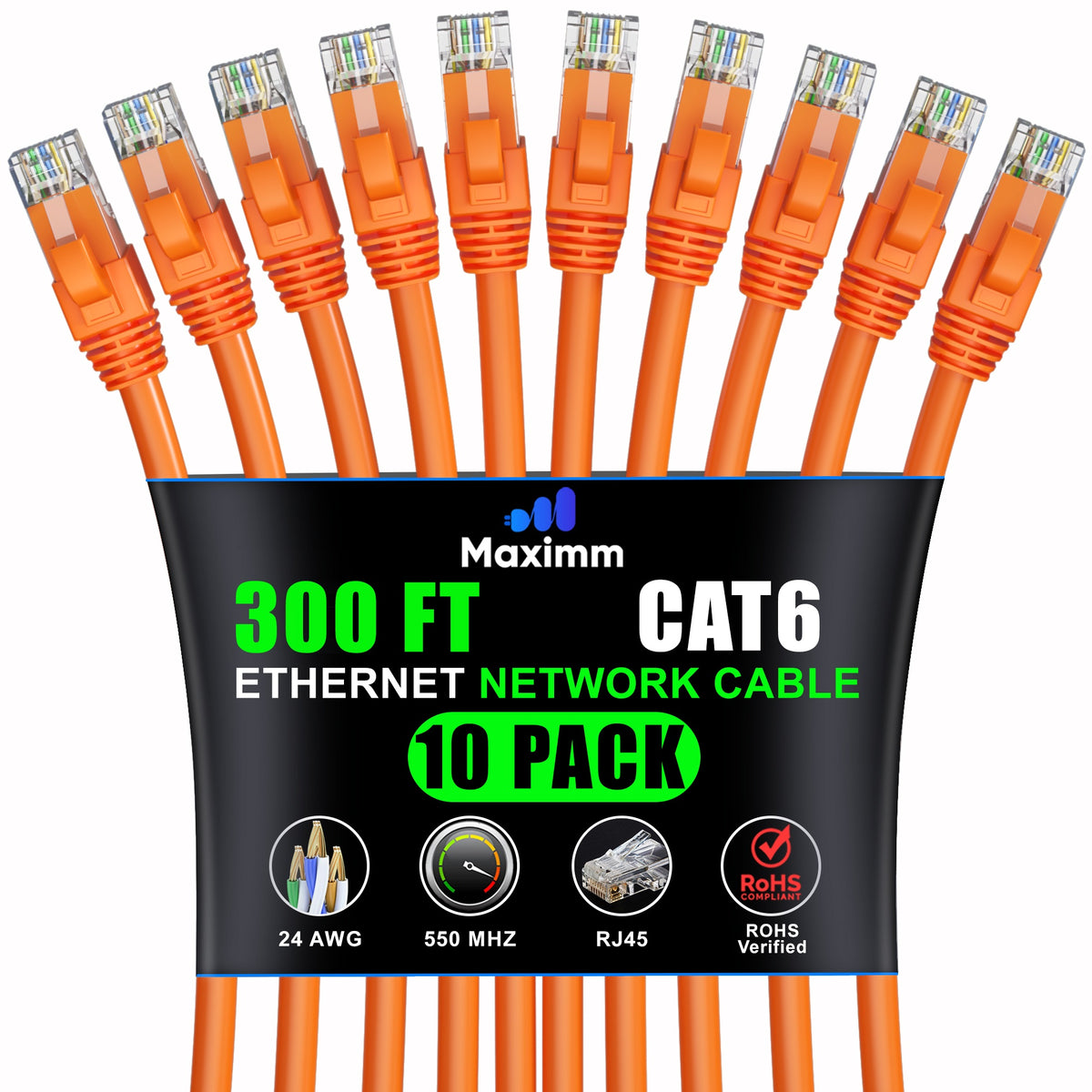 10-Pack - Cat 6 Ethernet Cable CCA