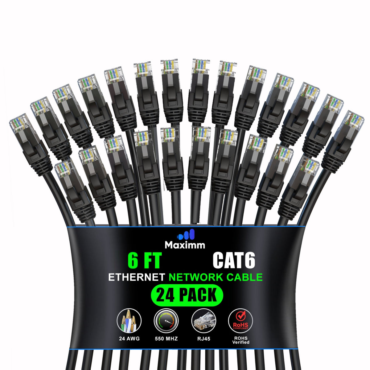 24-Pack - Cat 6 Ethernet Cable CCA