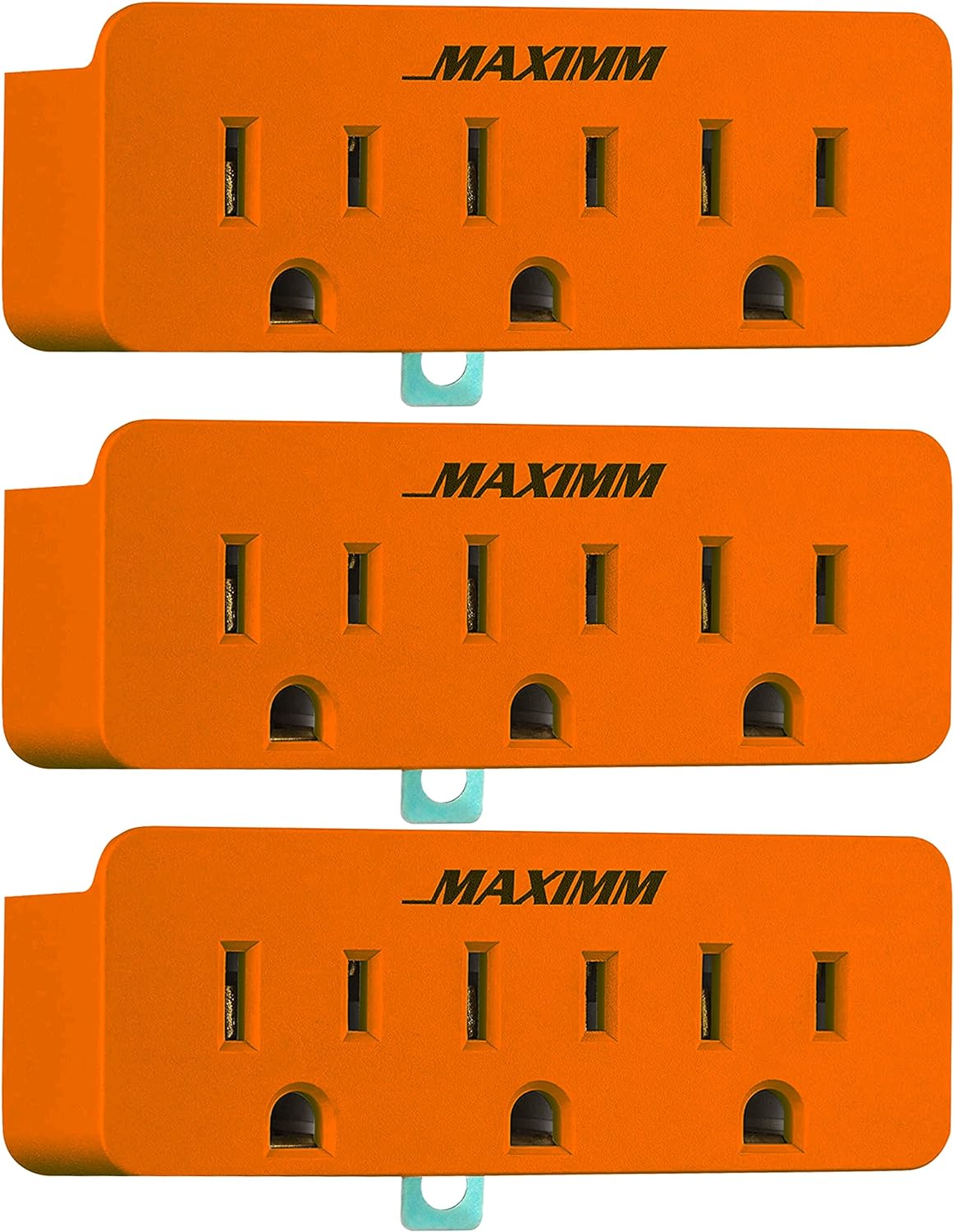 Maximm 3 Outlet Grounding Adapter with Grounding Plug, Turn 2-Prong Outlet to 3-Wire Grounding Outlets, ETL Listed