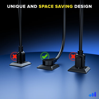 1-Outlet Rotating Flat Plug Extension Cord with Hook, Lighted End