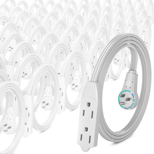 50 Pack Rotating Flat Plug Extension Cord 16 Gauge