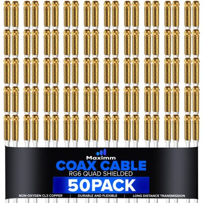 Coaxial Cable Quadshield Straight to Straight End 50 Pack